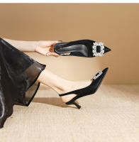 Nuevos tacones altos con correa y hebilla cuadrada de diamantes brillantes para fiesta - details 12