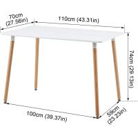 Juego de Mesa de Comedor y Sillas, 1 Mesa Redonda de 80 cm + 4 Sillas Blancas, de Diseño Nórdico - details 13