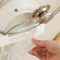 Soporte para tapa de olla con ventosa para colgar en la pared, sin perforaciones, soporte para tabla de cortar con buena carga, ahorro de espacio estable - details 11