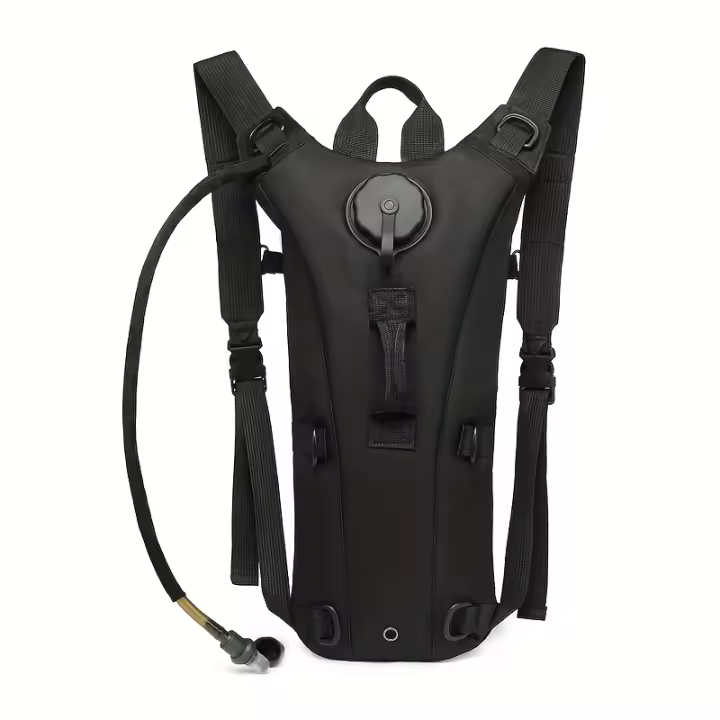 Mochila de Hidratación WUIING de 3 Litros - Bolsa Táctica para Agua con Correas Ajustables, Gran Capacidad para Senderismo, Ciclismo, Carrera y Escalada, Negra - 1