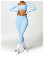Fierss Conjunto de Yoga, Soft Gym Tre, Color Sólido, Transpirable, Traje de Entrenamiento para Correr para Mujer, 2 Piezas - details 11