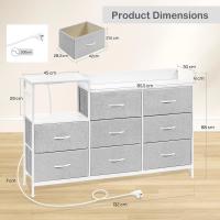 Cajonera para armario, cómoda dormitorio 8 cajones de tela, estantes de madera, cómoda de salón, cajas organizadoras, estructura metálica, estilo industrial - details 38