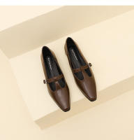 Nuevos zapatos británicos de cuero suave, zapatos pequeños de cuero, tacón grueso, tacón bajo, zapatos Marie - details 19