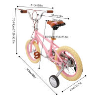 Bicicleta para niños de 14 pulgadas, adecuada para niños y niñas, con ruedas de entrenamiento de colores, niños de más de 3 a 4 años - details 14