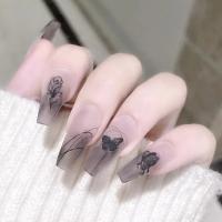 Caja de 24 piezas uñas removibles estilo corto parches uñas postizas uñas tabletas - details 77