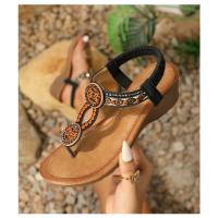 Sandalia de Cuña Mujer 2025 Boho Chic con Cristales - Plataforma Cómoda para Playa, Fiesta y Diario, Zapatos de Verano Elegantes Moda Primavera-Verano - details 13