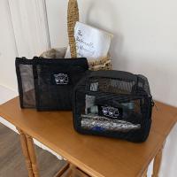 Bolsa de maquillaje de malla ligera, bolsillos para artículos de tocador de viaje con visibilidad, bolsa transparente con cremallera de gran capacidad, lápiz labial - details 6