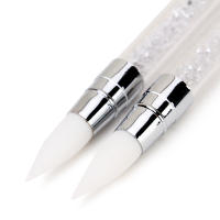 Pluma de Escultura de Silicona para Decoración de Uñas con Set de Esmalte y Pinzas Curvas Negras Herramientas de Arte de Uñas Blancas de Doble Punta - details 2