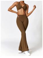 Pantalones de Yoga con Flecos en Forma de V para Mujeres Leggings de Cintura Alta y Pierna Ancha para Gimnasio y Deportes Pantalones de Baile - details 8
