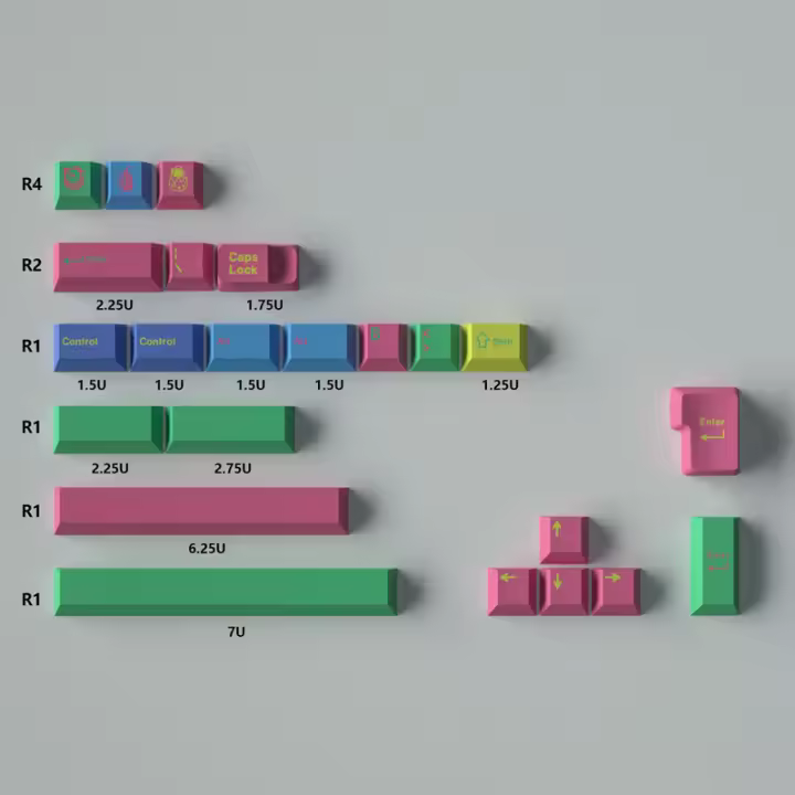 Teclas de Material PBT con temática cortavientos, teclas DYE-SUB para teclado mecánico MX Switch, diseño de 23/129/64/68/87/96 - 1