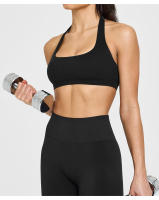 Sujetador deportivo de cuello halter estilo europeo y americano para mujeres, sensación de verano sin cubierta con almohadillas para el pecho, top ajustado para entrenamiento físico y yoga - details 13