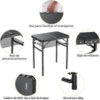 Mesa de Camping Plegable Anbte Longitud Ajustable Impermeable Negro Ideal para BBQ en la Playa - details 7