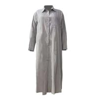 Vestido Casual para Mujer de Manga Larga Falda Irregular con Estilo Solidario y Cuello Suelto - details 3