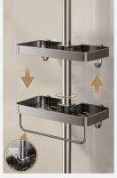Soporte para cabezal de ducha de baño, montado en la pared, no requiere perforación, organizador de champú, soporte de iluminación de diseño integrado - details 4
