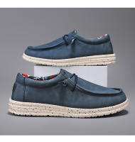 Los zapatos casuales de cuero para hombre son zapatos ligeros y de tela de un pedal para pies gordos y anchos. - details 14