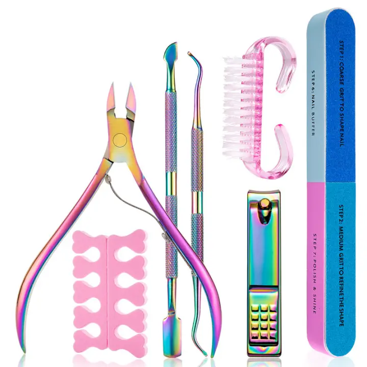 Juego de Herramientas para uñas, cepillo de manicura completo, barra de pulido, adorno para principiantes, conjunto básico de manicura - 1