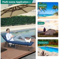 Taburete de Playa Plegable con Almohada 190x68x31cm 4 Posiciones Ajustables Carga de 300lbs - details 13