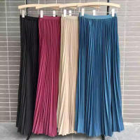 Falda Plisada Elegante Para Mujer Cintura Alta Larga Midi Color Negro Alta Calidad Saia Elegante Para Damas De Negocios Y Fiestas - details 6
