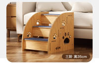 Escalera para Mascotas Paso a Paso para Perros Escalera de Cama Antideslizante Madera Maciza - details 6