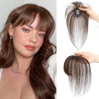 Extensiones de cabello con flequillo para mujer, 4x6/5x7, 100% de cabello humano, flequillo tenue 3D, Clip para pérdida de cabello, piezas de cabello con flecos - details 15