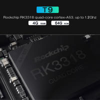 Dispositivo de TV inteligente T9, decodificador con Android 9,0, 4GB de RAM, 64GB de ROM, 4K, H.265, WiFi Dual 2,4G y 5G, RK3318, cuatro núcleos, BT4.0 - details 1