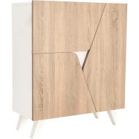 Roble y Blanco 80 x 94 x 34 cm - Mueble recibidor, aparadores para salón, aparador entrada recibidor - details 0