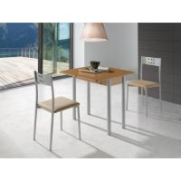 Mesa de Cocina Extensible Moderna Estilo Blanco/Plata Tamaño 80x40/80x78 cm RIBETA - details 14