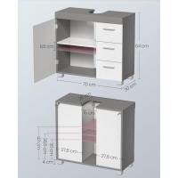 Mueble Bajo Lavabo Armario de Baño con 3 Cajones Diseño Trasero con 2 Compartimentos - details 34