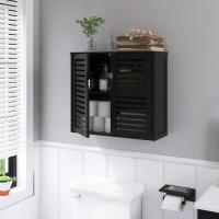 Armario de Baño de Pared con Puertas Muebles de Baño de Bambú Armario Colgante con Estante Ajustable Organizador de Almacenamiento de Ahorro de Espacio Sobre el Inodoro Blanco - details 9