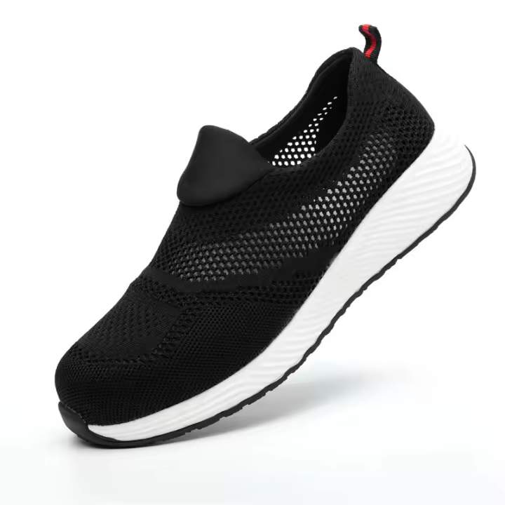 Seguro de mano de obra zapatos de los hombres anti-rotura y perforación volando tejido de moda transpirable ligero resistente al desgaste seguridad protectora zapatos de trabajo - 1