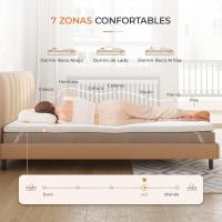 180 x 200 cm, en Viscoelástica (Espuma de Gel con Memoria), 5 cm de Alto, con Funda Extraíble y Lavable, Blanco - details 9