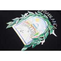 Camiseta Deportiva de Algodón Puro para Hombres Cuello Redondo, Estampado de Logotipo Delantero, Estilo Básico Casual para el Verano - details 9