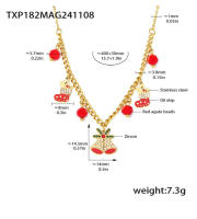 Maple inoxidable ZIRCON Árbol de Navidad Colección de Navidad collar Colgantes pendientes pulsera juego adecuado para Niñas accesorios Elegantes - details 2