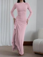Vestido largo de manga corta estilo chica caliente ropa de mujer Otoño Invierno - details 6