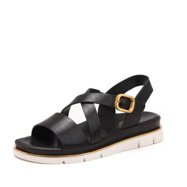 Sandalias Romanas de Tacón de Cuña Suaves, Antideslizantes, Moda para Vacaciones en la Playa - 1