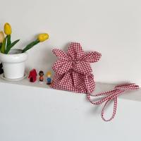Paquete ligero de bolsillo con cordón de flores, bolsa de almacenamiento, bolso de flores de estilo coreano, bolso de hombro de mezclilla satinado a cuadros, compras - details 15