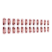 Uñas artificiales de cobertura total, manicura francesa de prensa larga, 24 piezas, con puntas blancas, para decoración de uñas - details 0