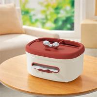 Caja de pañuelos con Base antideslizante, caja de almacenamiento de Control remoto para el hogar, caja de almacenamiento de escritorio de plástico para sala de estar - details 2