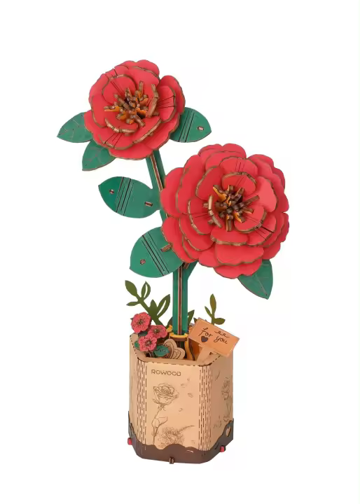 Robotime Rowood Búqueme de Flores DIY Regalo Hecho a Mano Ecológico Rompecabezas de Madera 3D para Decoración de Hogar - 1