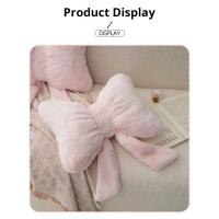 Almohada de Sofá Rosa con Lazo Simple Soporte de Cintura Suave y Cómodo para Oficina y Dormitorio - details 9