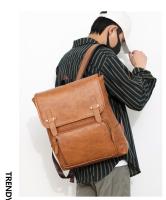 Mochila de Viaje de Ocio para Hombres Resistente al Desgaste, Patrón de Splice, Forro de Dacron, Exterior de Cuero - details 27