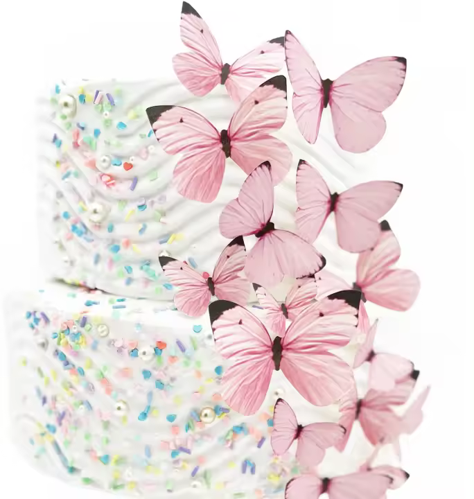 Mariposas comestibles de robot de azúcar para decoración de pasteles - 1