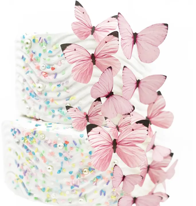 Mariposas comestibles de robot de azúcar para decoración de pasteles - 1