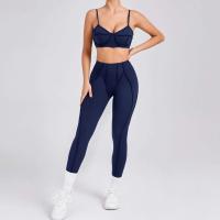 Ropa deportiva de gimnasio reforzada para mujer, traje de yoga de entrenamiento para mujer, ropa deportiva gris café 2024 - details 20