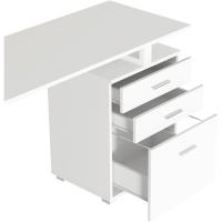 Escritorio Moderno de Madera y Acero 3 Cajones, Porta Ordenador, Diseño de Mesa de Trabajo, 120 x 50 x 75 cm, Decoración para Casa y Oficina - details 34