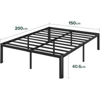 90x190 cm - Altura 41 cm con almacenamiento debajo de la cama - Estructura de cama de plataforma de metal - Negro - details 13