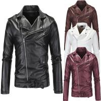 Abrigo de cuero de Pu para motocicleta, abrigo de cuero de Pu para motocicleta, versión coreana, ajustado, tendencia, hombres jóvenes y guapos, informal, con cuello levantado, Otoño e Invierno - details 0