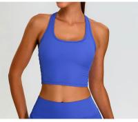 Camiseta interior de Yoga i-word para mujer, Top deportivo de secado rápido a prueba de golpes, sujetador informal con belleza fruncido en la espalda, ropa interior de Fitness para gimnasio, novedad - details 2