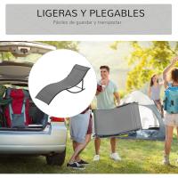 Plegables Tumbonas de Jardín con Marco de Aluminio en Forma de S Carga de 120 kg para Piscina Patio Terraza 165x61x63 cm Gris Oscuro - details 6