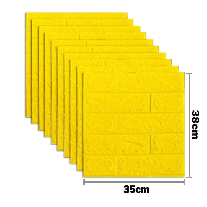 Pegatinas de pared 3D de 10/20 piezas, panel de espuma autoadhesivo para habitación, papel tapiz impermeable para pelar y pegar para ración Interior - 1